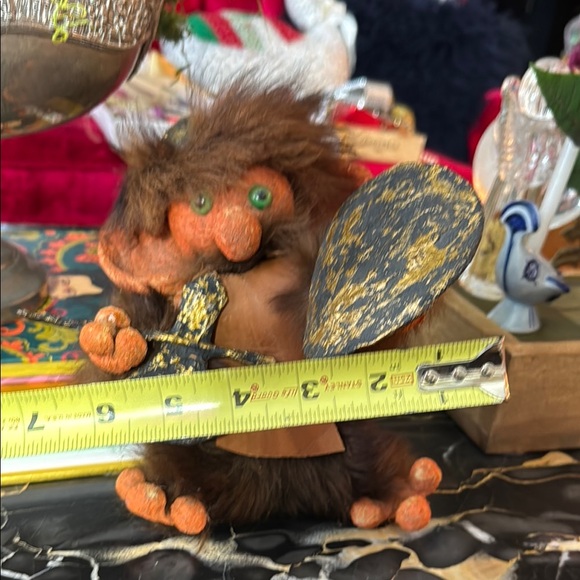Handcrafted Troll Figurine with Shield and Axe - Picture 9 of 9